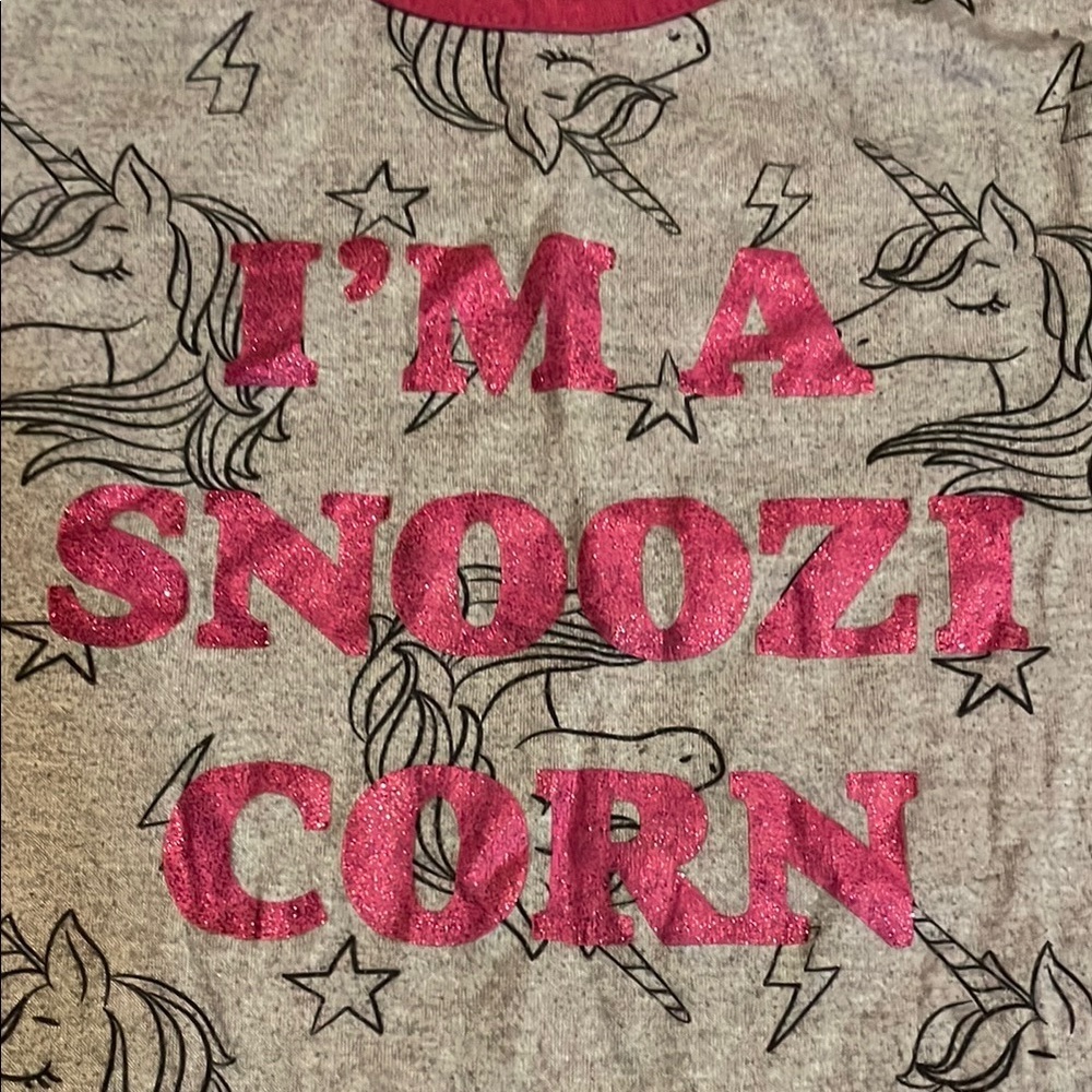 Pink and Gray Unicorn Kids Nightgown - Picture 3 of 6
